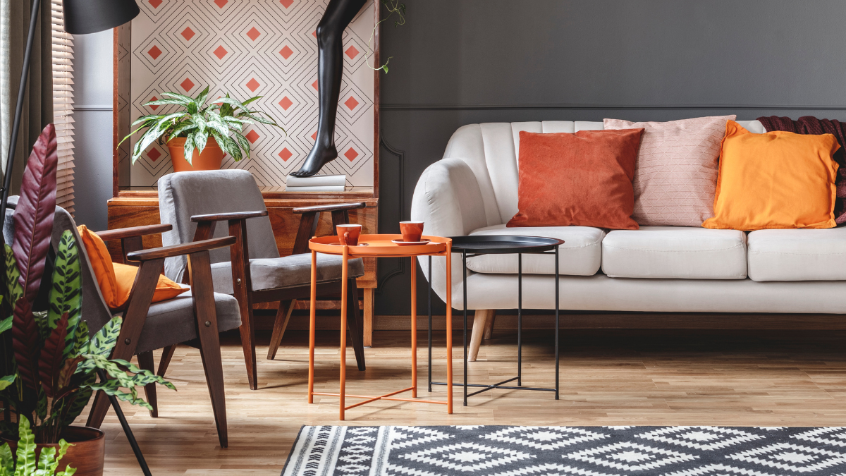 fotele vintage we wnętrzu