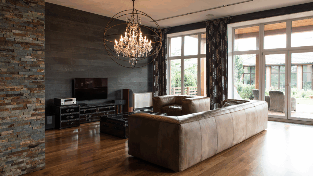 Elegancki salon z telewizorem