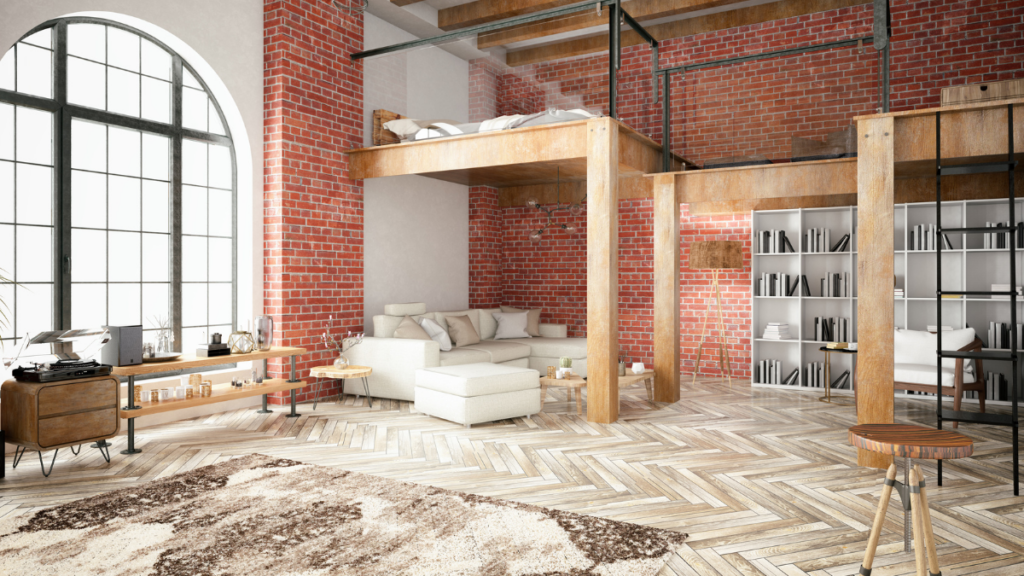 Antresola w mieszkaniu w stylu loftowym