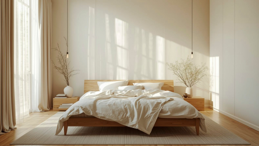 Sypialnia urządzona zgodnie z zasadami feng shui