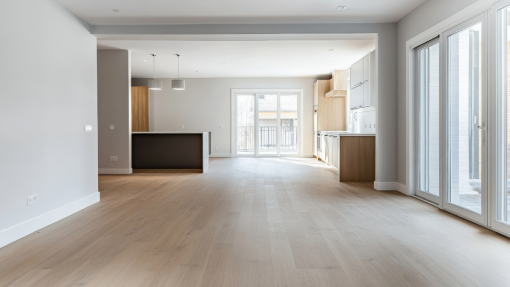 Puste wnętrze mieszkania przygotowane do prac wykończeniowych