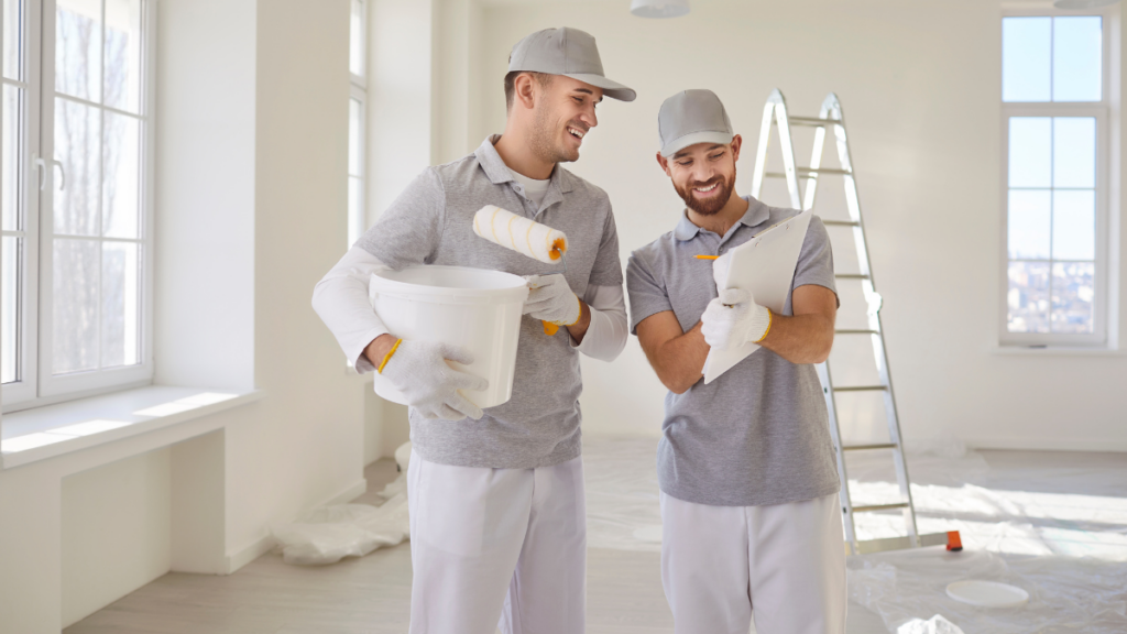 Malarze przygotowują się do gruntowania ścian