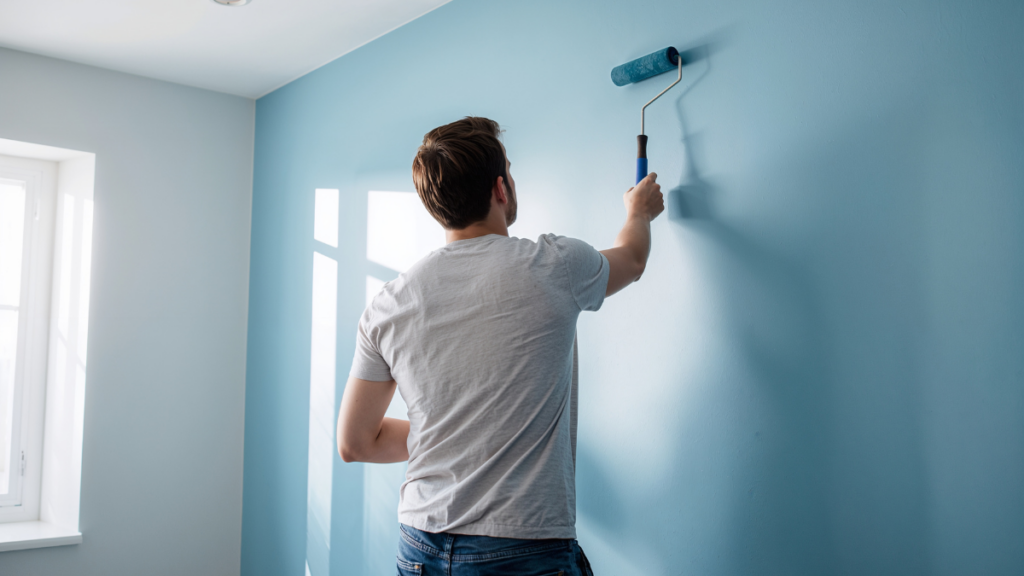 Gruntowanie ściany wałkiem przed malowaniem